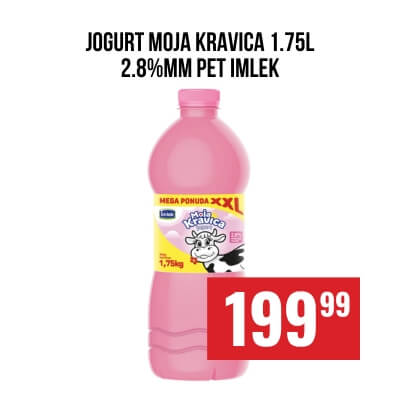 Jogurt Moja Kravica 1.75l 2.8%mm PET IMLEK